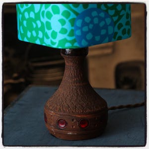 A vintage ceramic stoneware table lamp Denmark 1960s, vintage Scandinavian studio pottery, Danish Design