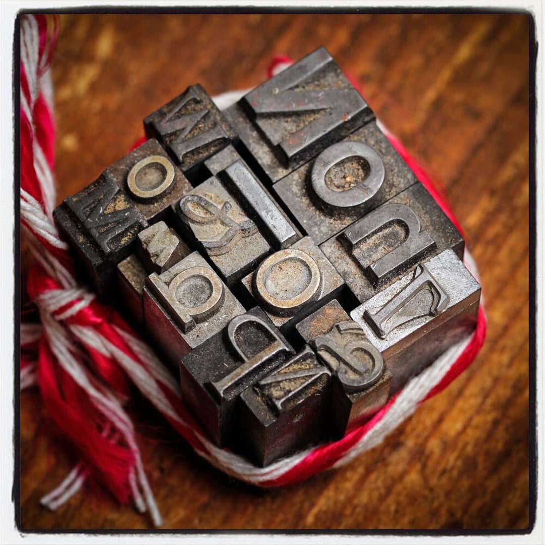 Set of P,o,n,m,l Antique Letterpress Letter Blocks, Vintage Printer ...