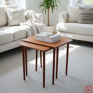 Mid-century teak nesting tables Denmark – DIY restoration project