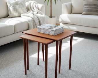 Mid-century teak nesting tables Denmark – DIY restoration project