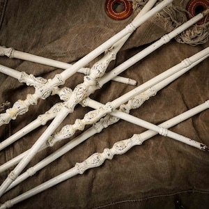 Antique French Ornate Balusters – Original Old Paint, Vintage handrail rod, shabby chic, brocante