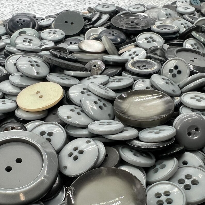 Vintage Grey Buttons, Assorted Sizes, Craft Supplies (set of 25) - Etsy