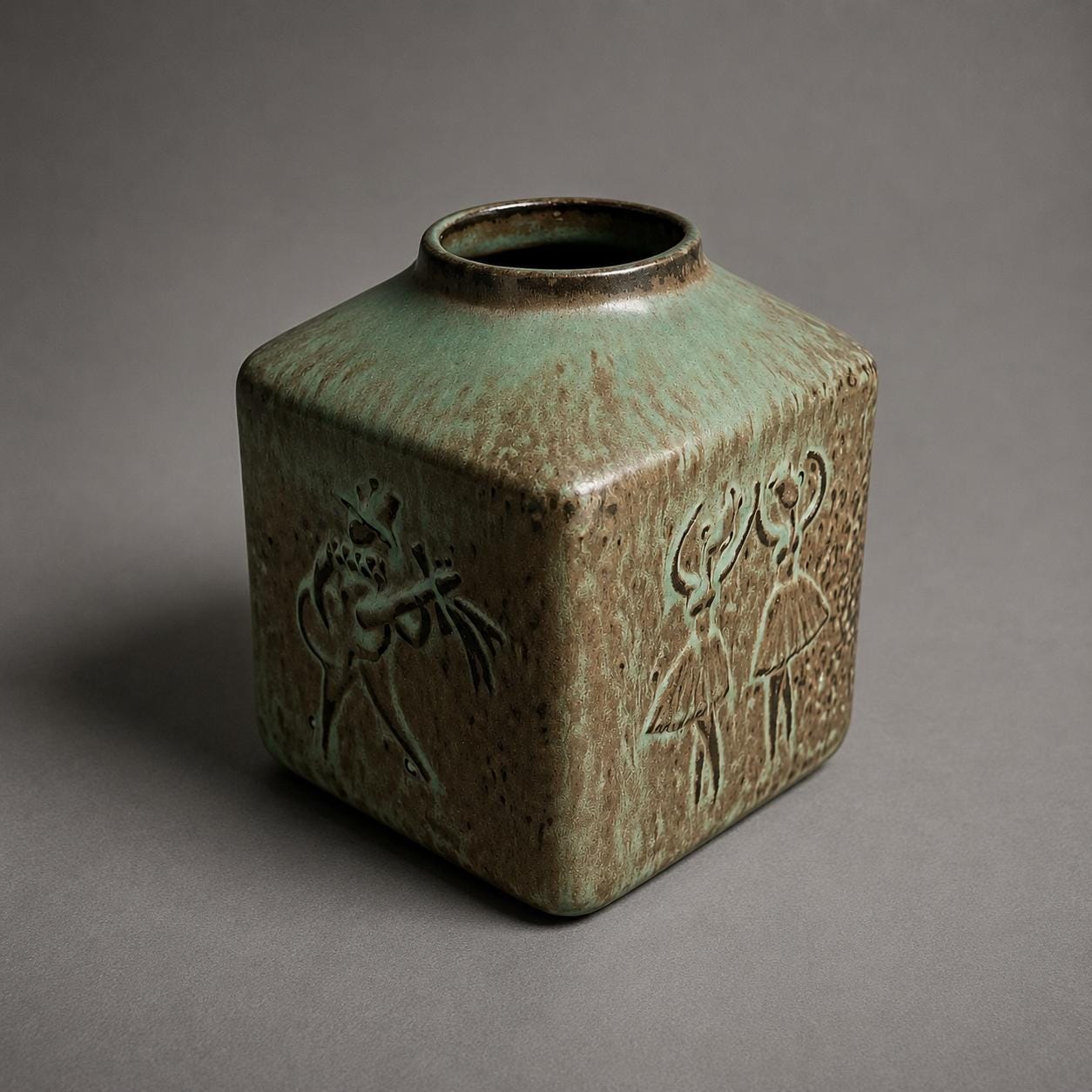 BARO バロ　陶板絵　Piotr Baro Knabstrup Vintage Knabstrup Pottery Vase, Piotr Baro Bolero Series, Danish
