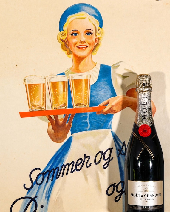 ビンテージ ノルウェー ビール ポスター - 「夏と太陽」 - Ringnes Øl
