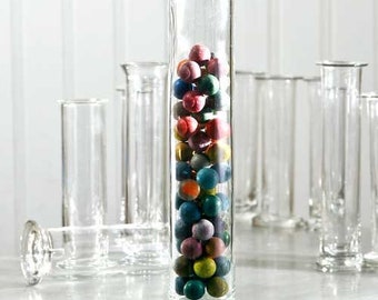 Vintage glazen laboratoriumschaal, heerlijk dikke zware kwaliteit, bubbelglas, industrieel chic, nat exemplaar.