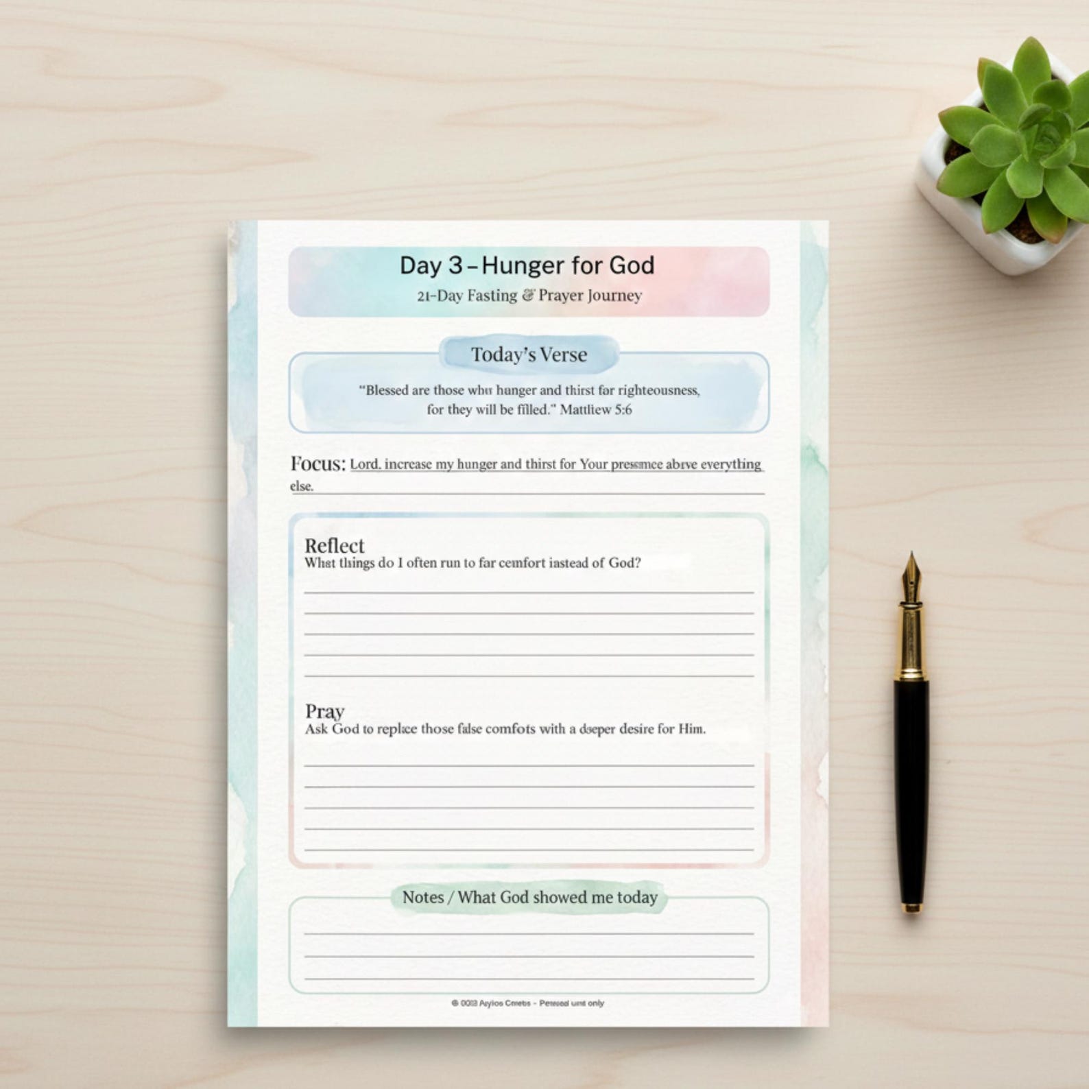 21 Days of Fasting & Prayer Journal Printable – Christian Devotional ...