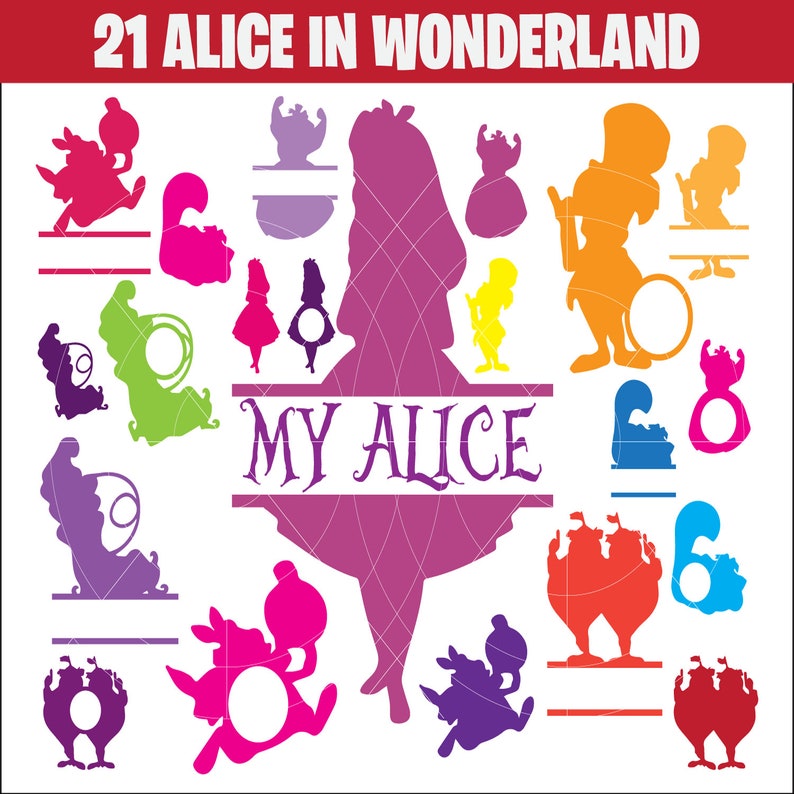Alice in Wonderland SVG Bundle - Etsy