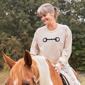 Horse Bit Sweatshirt Crewneck Sweatshirt Equestrian Top Horse Owner Gift Horse Lover Sweatshirt Gift for Horseback Rider Sweater Light Blue