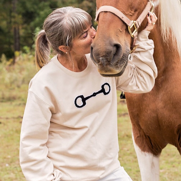 Horse Bit Sweatshirt Crewneck Sweatshirt Equestrian Top Horse Owner Gift Horse Lover Sweatshirt Gift for Horseback Rider Sweatshirt Camel