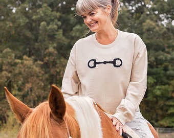 Horse Bit Sweatshirt Crewneck Sweatshirt Equestrian Top Horse Owner Gift Horse Lover Sweatshirt Gift for Horseback Rider Sweater Light Blue