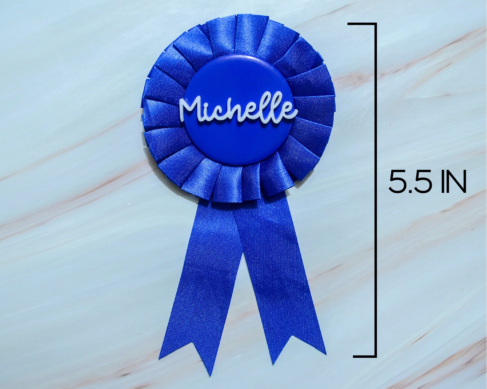 Custom Blue Ribbon Place Card Pin Brooch Horse Ribbon Equestrian Party ...
