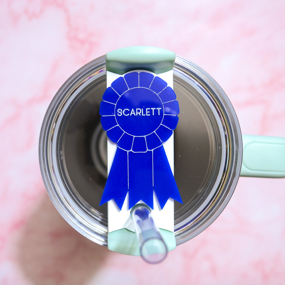 Blue Ribbon Tumbler Topper Tumbler Topper Cup Name Tag Personalized