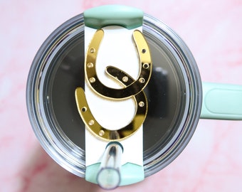 Adorno para vaso con forma de herradura dorada, regalo ecuestre para vaqueras