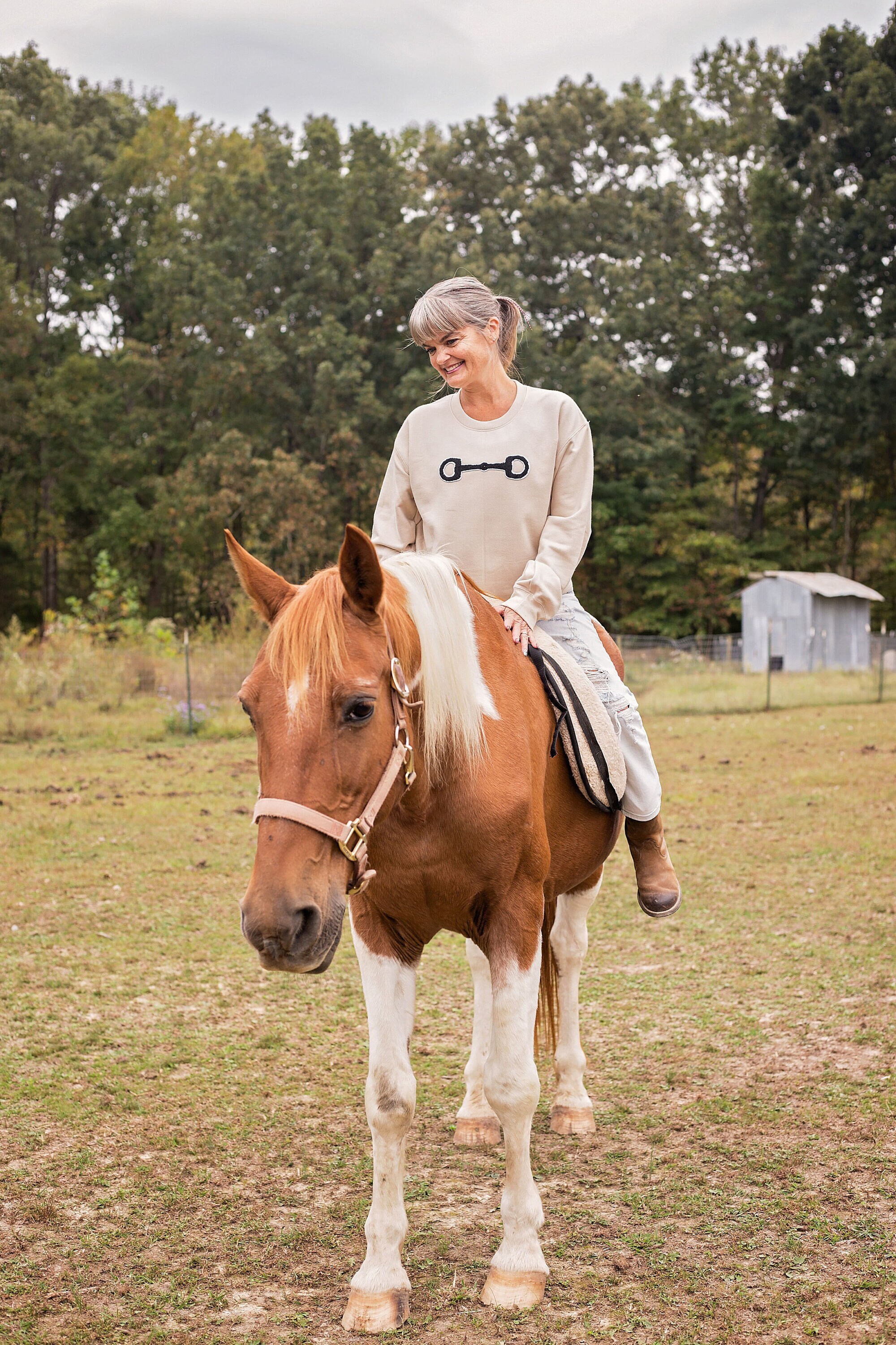 Hermes Gray Horse Leather Detail Crewneck Sweater M – MAISON