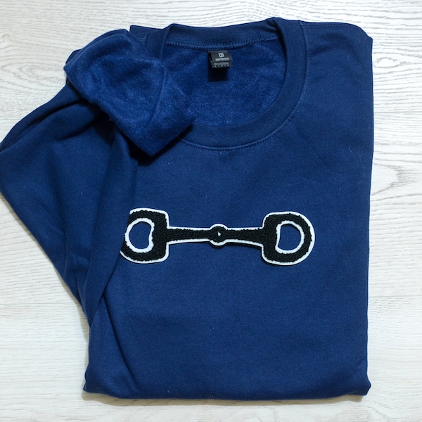 Horse Bit Sweatshirt Crewneck Sweatshirt Equestrian Top Horse Owner Gift Horse Lover Sweatshirt Gift for Horseback Rider Sweatshirt Navy