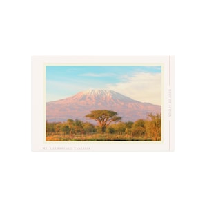 Cartoline artistiche panoramiche, cartoline di viaggio vintage, fotografia naturalistica, regali per viaggiatori, monte Kilimanjaro, decorazioni per la casa