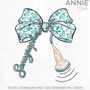 Floral Coquette Sonographer PNG, Sonographie RDMS, Sono Nurse Png, Ultraschalltechniker Png, Radiologie Png, Geschenk für Ultraschallschüler