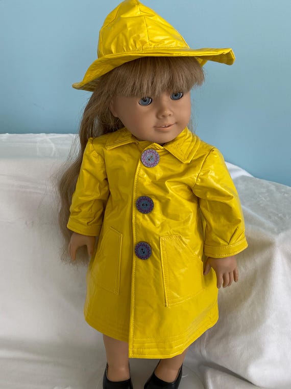 Mollys Bright Yellow Rain Coat With Gifts American Girl