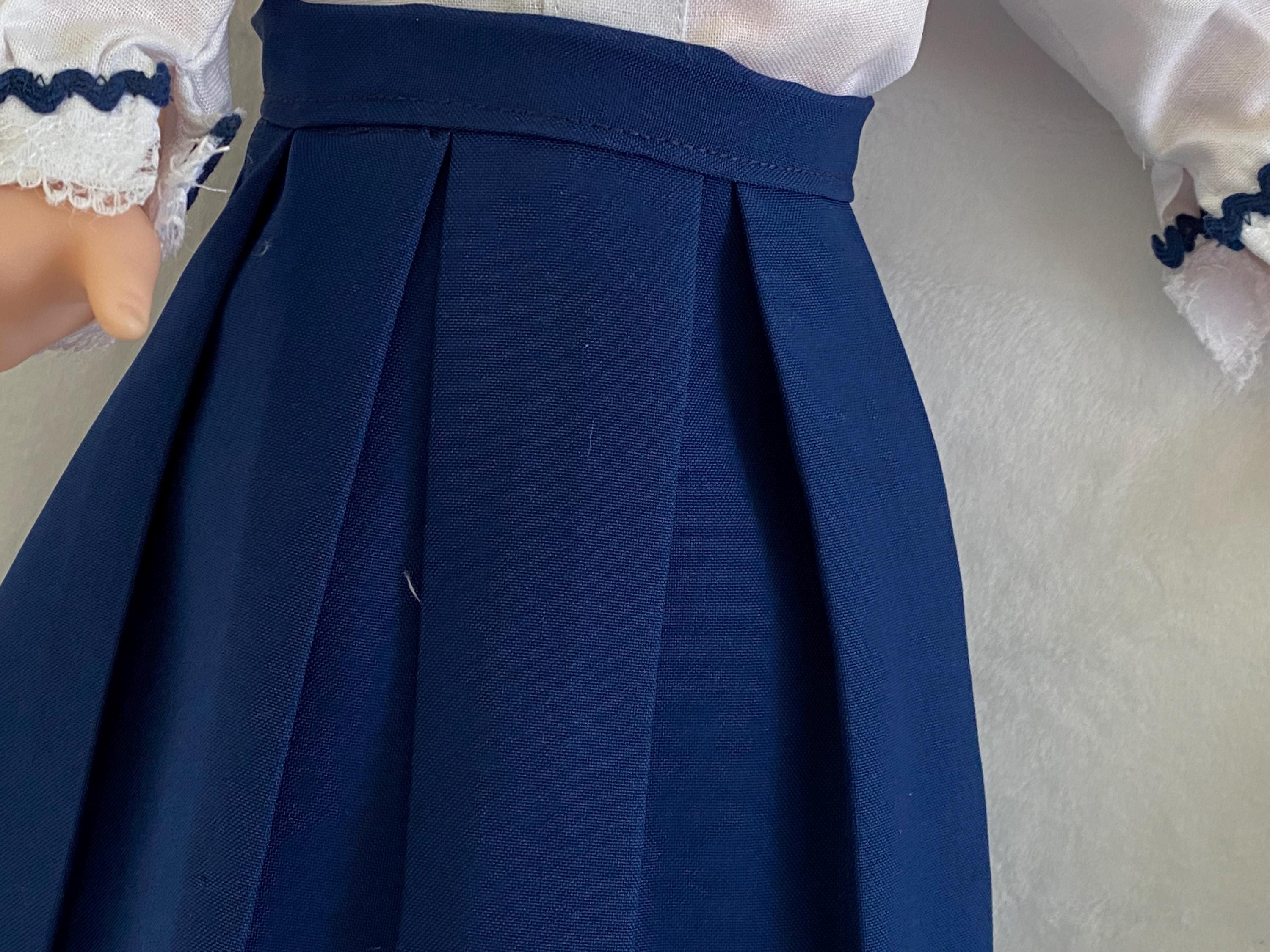 Molly Doll Outfit: Blue Pleated Skirt, Rick Rack Blouse & Beret - Etsy