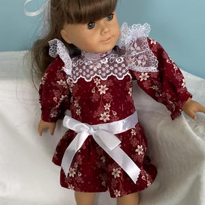 Samantha’s, Burganday and lace Christmas dress.