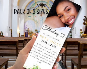 Funeral Bible Bookmark, Editable Funeral Bookmark, Digital Template Bookmark, Memorial Tribute Cards, Funeral Bookmark Template, Obituary