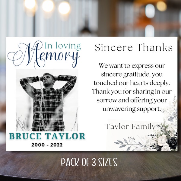 Wake and Funeral Thank You Cards Etsy