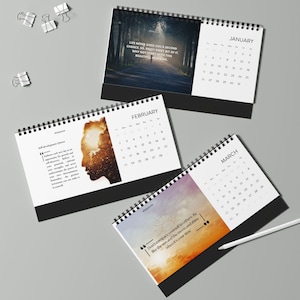 Inspirierender Tischkalender 2025, Motivationstischkalender, Bürodekoration, Geschenk für Sie, Kalender mit positiven Affirmationen