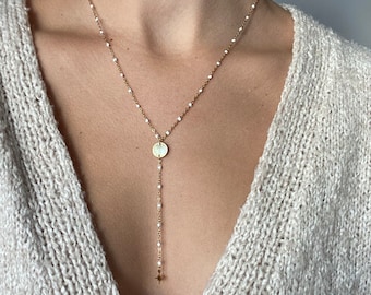 Lange ketting, roestvrijstalen kettingen, gelaagdheid kettingen, lange ketting, minimalistische kettingen, moderne kettingen, Y-kettingen