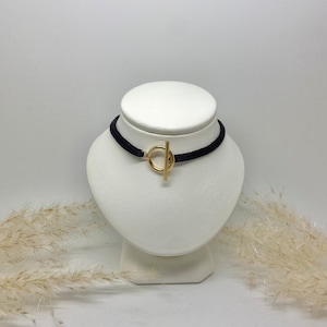 Satin cord choker necklace with toggle clasp - Customizable