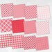 Modern Plaid Digital Paper Bundle, 24 Pink, Red, White Seamless ...