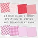Modern Plaid Digital Paper Bundle, 24 Pink, Red, White Seamless ...
