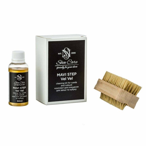 Premium Suede & Nubuck Cleaner Kit - MAVI STEP Vel Vel - Softens, Cleans, Restores Shoes and Outerwear