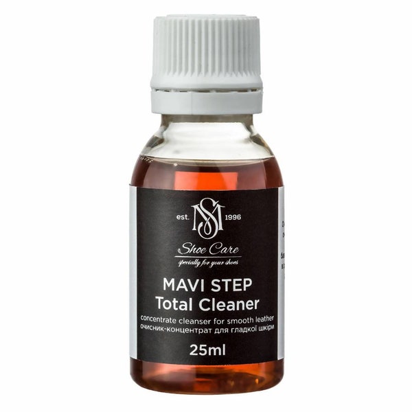 Leather Cleaner for Shoes, Jackets, Bags - Cleans Genuine and Synthetic Leather - Non-Toxic Formula - MAVI STEP Total Cleaner Concentrate