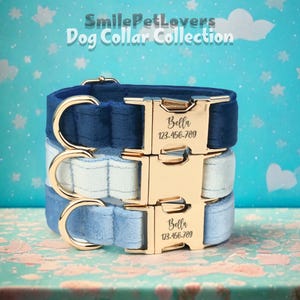 Personalized Dog Collar – Handmade Design with Custom Engraved Nameplate for Timeless Style,Collar Leash Set,Velvet Dog Collar
