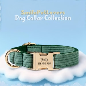Handmade Dog Collar with Gold Engraving - Durable & Stylish,Gift for Dog Lover,Dog Collar Leash Set,Custom Dog Harness Leash Set