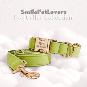 Custom Dog Collar Leash Set – Premium Handmade Adjustable Collar with Luxurious Gold Hardware,Dog Owner Gift,Dog Harness,Bowtie,Dog Leash