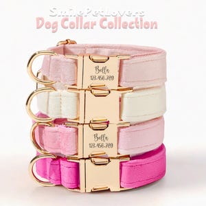 Personalized Dog Collar,Custom Dog Collar,Engraved Dog Collar, Engraved Metal bBuckle,Dog Gift,Puppy Collar,Collar Leash Set,Pink Dog Collar