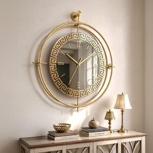 Oversized Mirror Wall Clock, Silent Modern Metal Timepiece  50x60