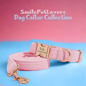 Dog Collar Leash,Wedding Dog Collar,Dog Collar Harness and Leash Set For Birthday Gift,Pink Dog Collar,Dog Mom Gift