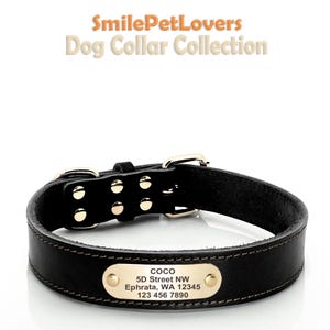 Leather Dog Collar,Dog Gifts,Custom Dog Collar With Name,Gift For Dog,Dog Collar Tag,Dog Accessories,Leather Dog Collar With Name