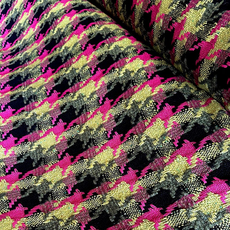 Mezcla de lana tweed italiana con algodón, de buena calidad, con estampado pata de gallo, en tres combinaciones de colores. imagen 2