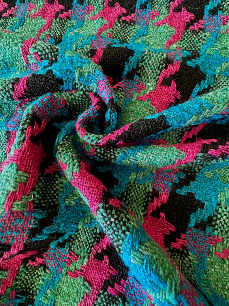 Mezcla de lana tweed italiana con algodón, de buena calidad, con estampado pata de gallo, en tres combinaciones de colores. imagen 6