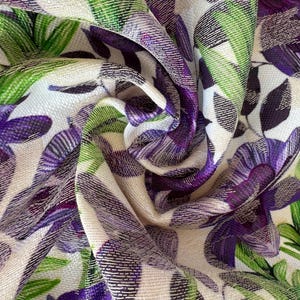 Italian high-quality jacquard cotton blend with poly, floral weave pattern, great color combination, top quality! image 6