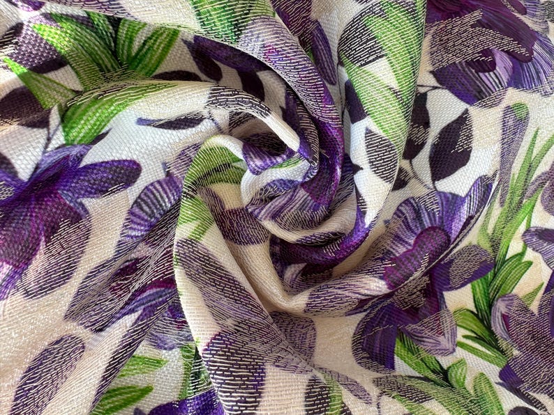Italian high-quality jacquard cotton blend with poly, floral weave pattern, great color combination, top quality! image 6