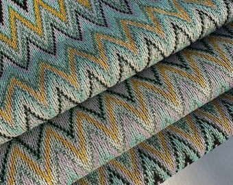 Exclusive designer viscose jersey fabric with lurex, super print in bright colors, zig zag weave pattern!