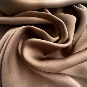 Italian high quality 100% satin silk fabric, designer fabric, top quality, brown color!