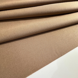 High-quality Italian wool fabric, designer fabric, 100% fine new wool, top quality, light brown color, luxury fabric!