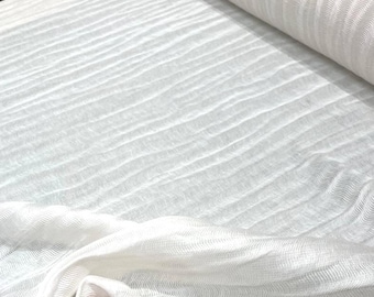 High quality Italian designer fabric in white, very good quality, something special made of linen and silk.