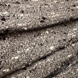 Italian 100% wool fabric made from the best new wool, strong weave, double-face, in grey tones, black and white mottled, top quality!