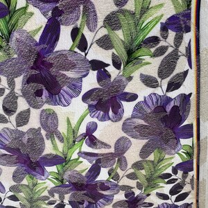 Italian high-quality jacquard cotton blend with poly, floral weave pattern, great color combination, top quality! image 3